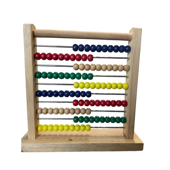 Melissa & Doug Wooden Abacus Toy With Multicolor Beads For Early Math Learning - Picture 3 of 3